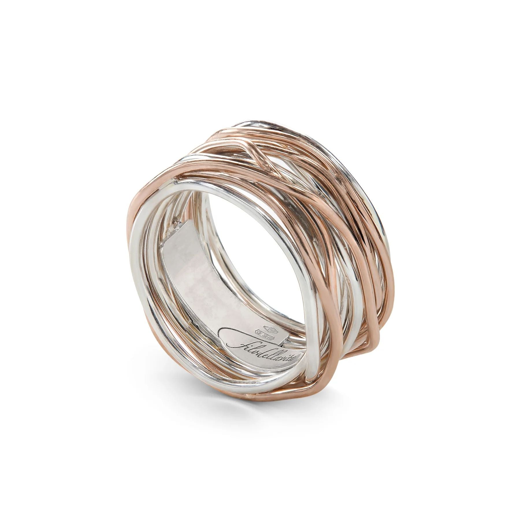 Anello Donna Filodellavita 13 Fili Argento Oro Rosa 9 KT Mis.13 AN13AR